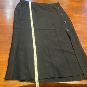 Milano Black Asymmetrical Pencil Midi Skirt